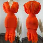 Katanna Orange Smocked Dress