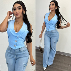 Everlee Sky Blue Vest