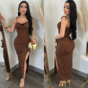 Tati Brown Midi Dress