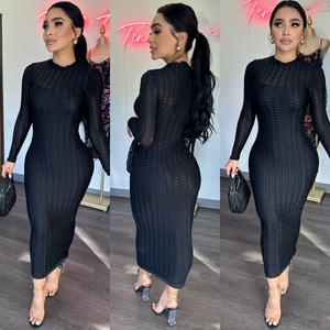 
            
                Load image into Gallery viewer, Hourglass Mesh Midi Dress
            
        