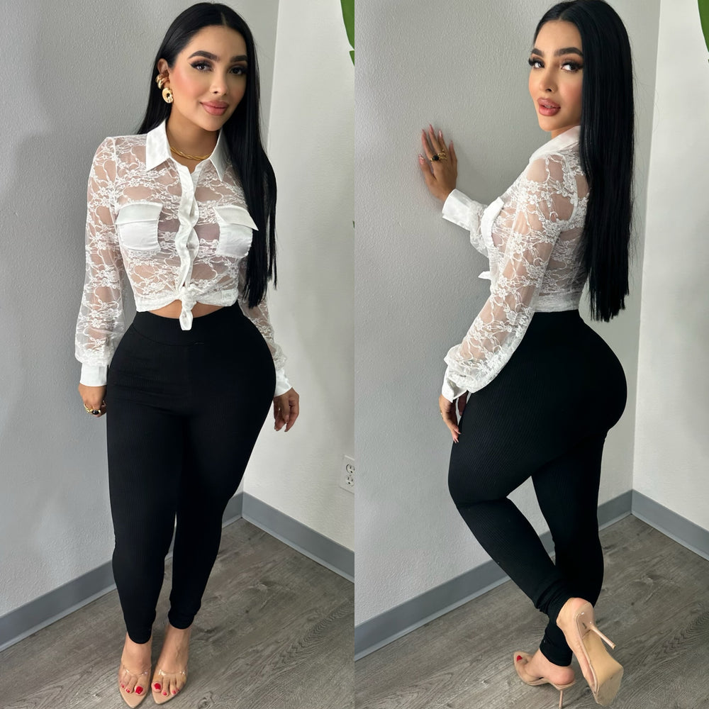 Sabadell White Lace Top