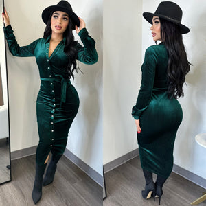 Bevan Hunter Green Midi Dress