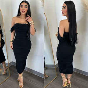 Roxetta (Black) Midi Dress