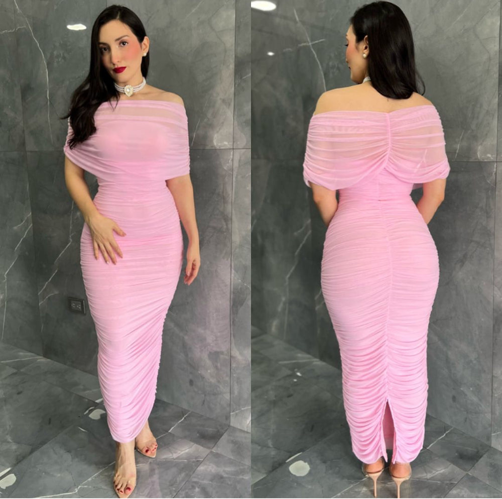 Maria Jose (Light Pink) Midi Dress