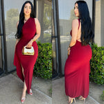 Carla Burgundy Dress
