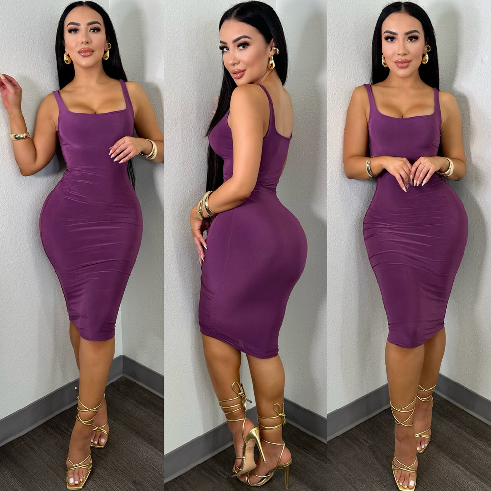 Karla Purple Midi Dress