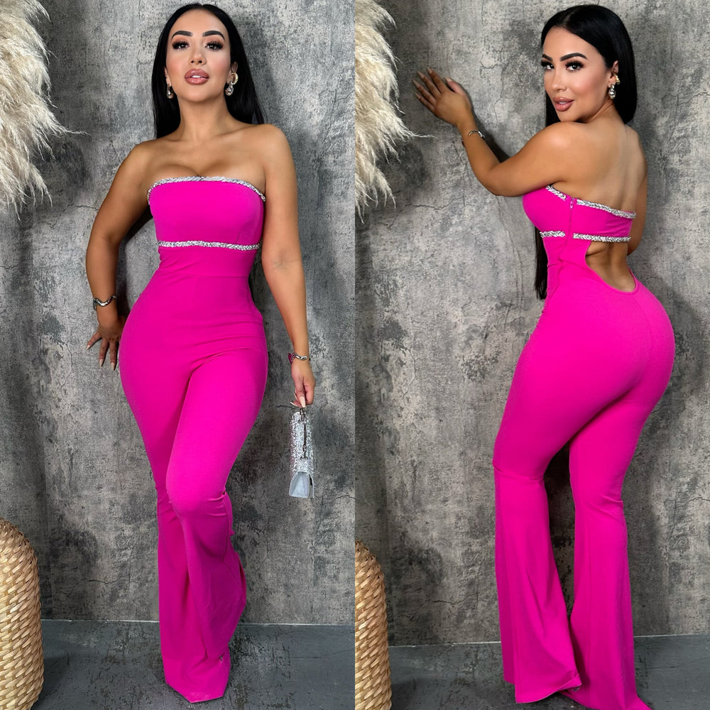 Shayne (Hot Pink) Couture Jumpsuit