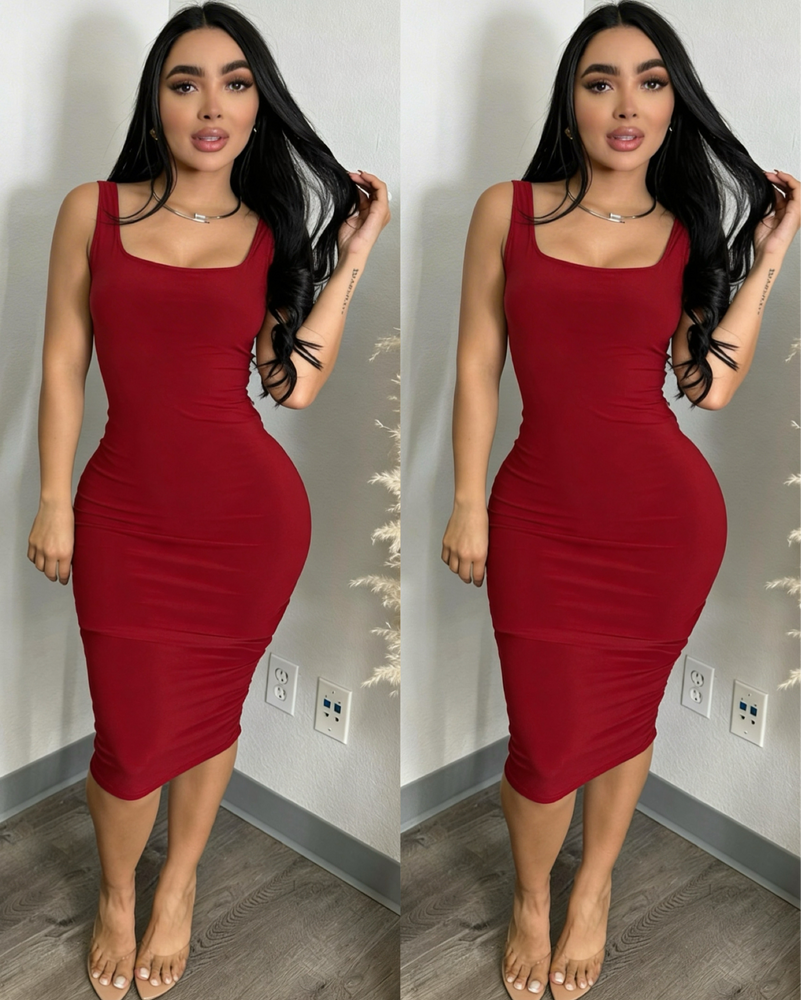 Hourglass Red Dress – Tinas Fashion