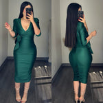 Qadir Hunter Green Midi Dress