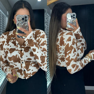 Vaquita Brown Cropped Top