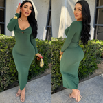 Rommy Green Midi Dress