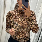 Leopard Mesh Top