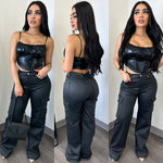 Carlo Faux Leather Top