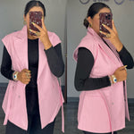 Tammy Pink Faux Leather Vest