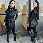Tammy Black Faux Leather Vest