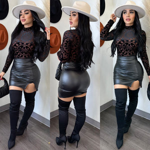 Yousra Brown Mesh Bodysuit