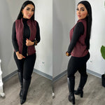 Faux Fur Burgundy Vest
