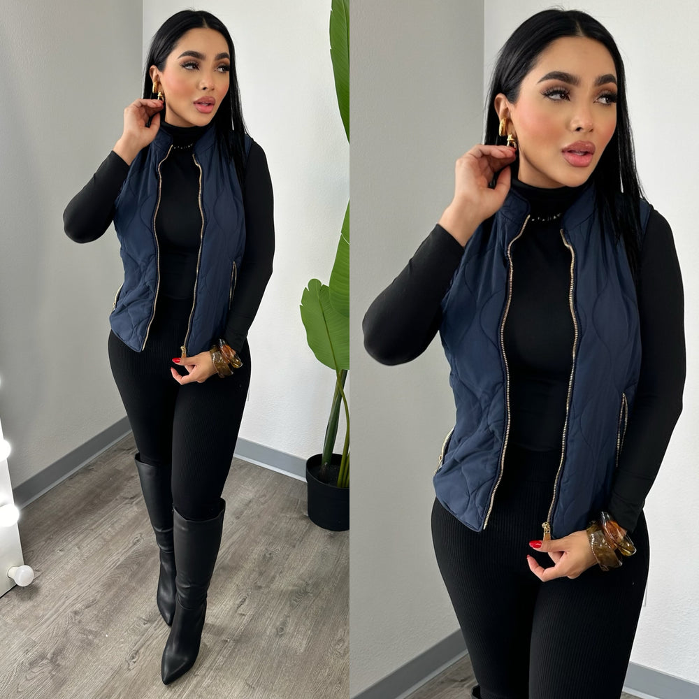 Faux Fur Navy Vest