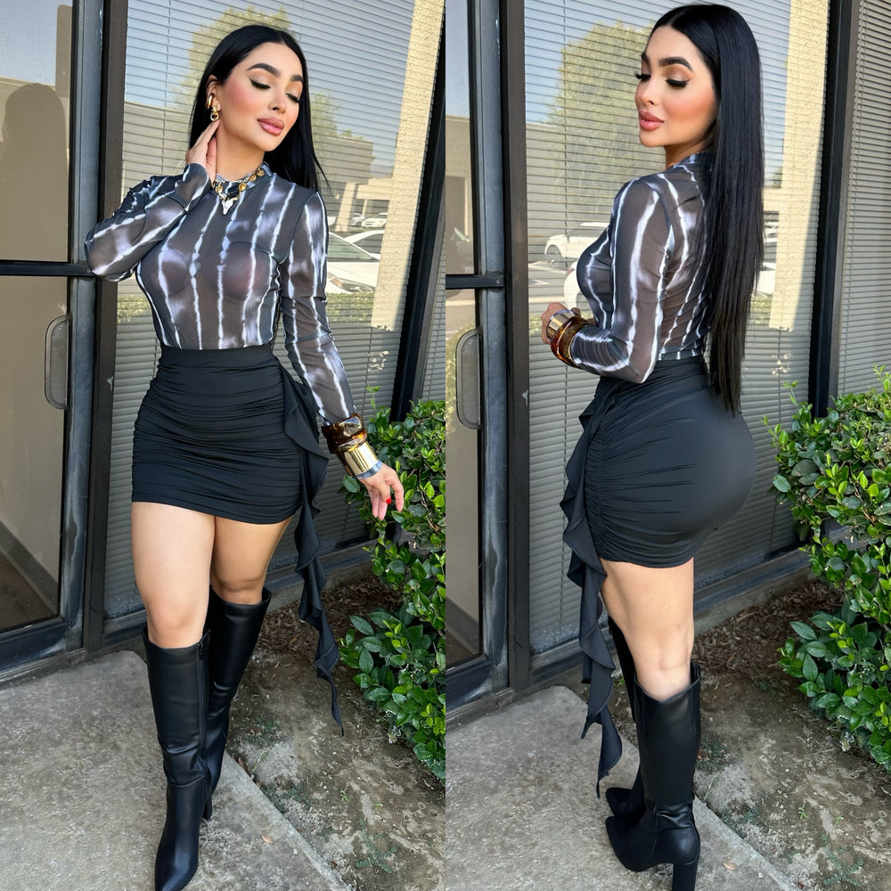 Patty Black Mesh Top