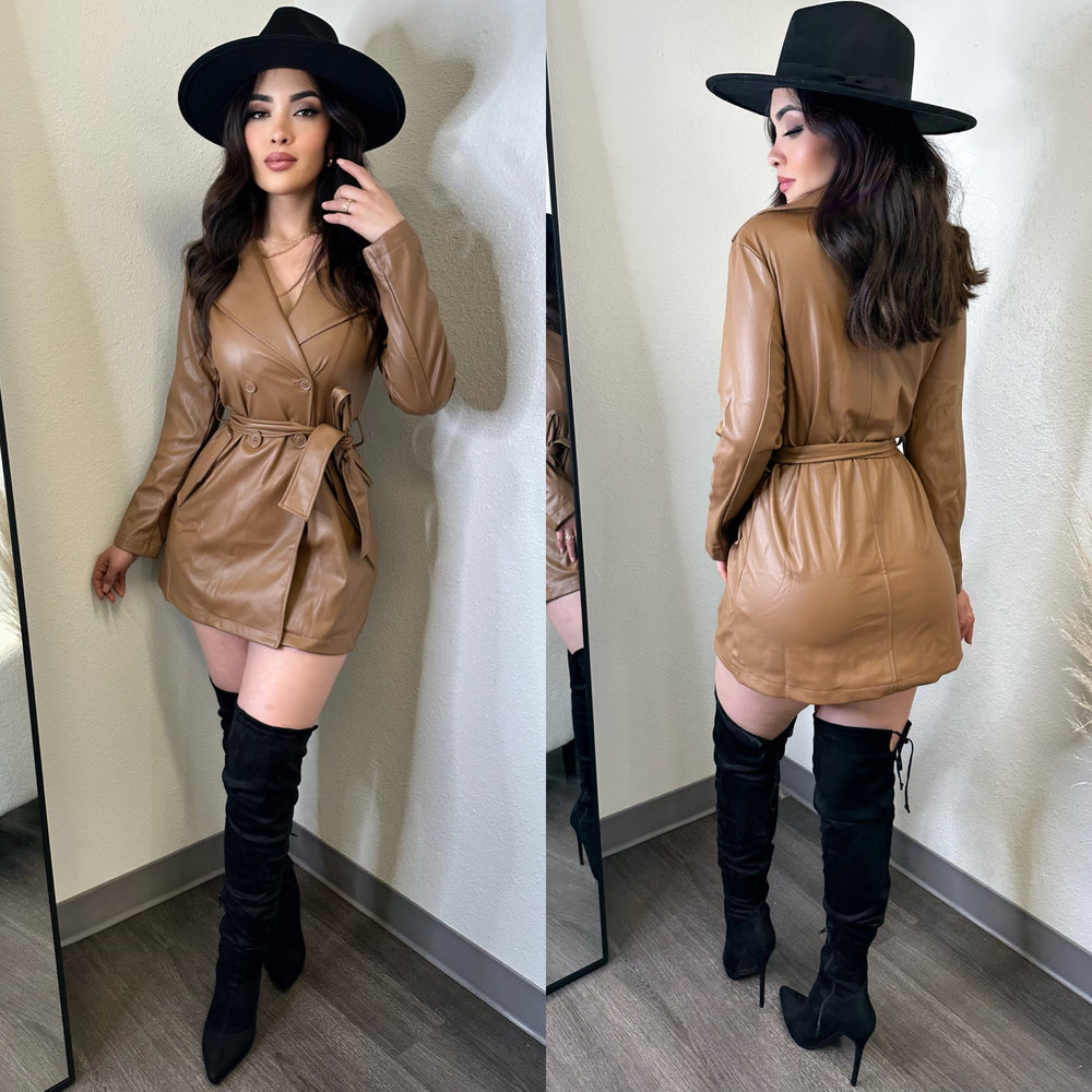 Susana Faux Leather Coat/Dress