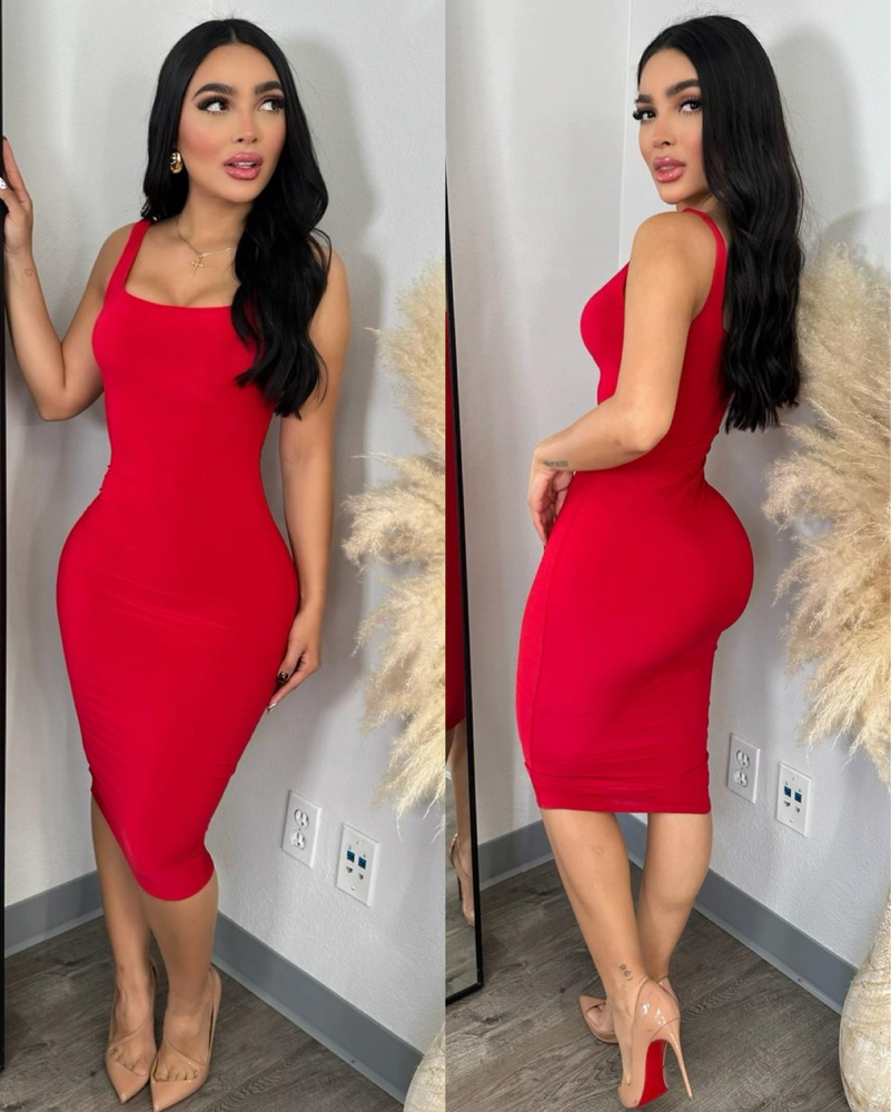 Karla Hourglass Red Dress – Tinas Fashion