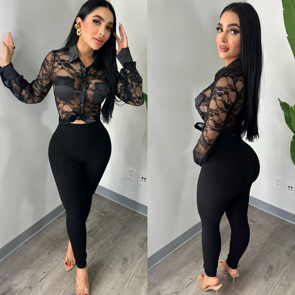 Sabadell Black Lace Top