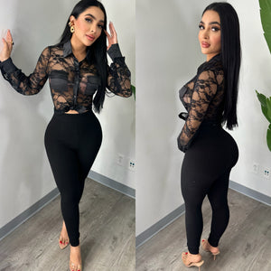 Sabadell Black Lace Top