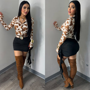 Vaquita Brown Cropped Top