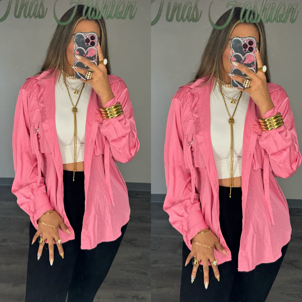 Irmara Pink Satin Blouse