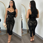 Yuriel Black Midi Dress
