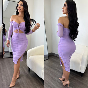Amara Lavender Midi Dress