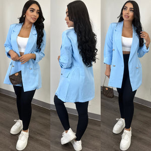 Uriela Blue Long Blazer