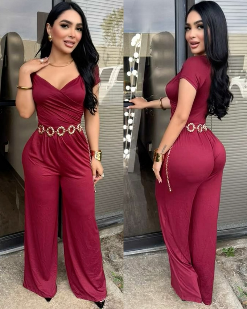 Fermina Burgundy Jumpsuit
