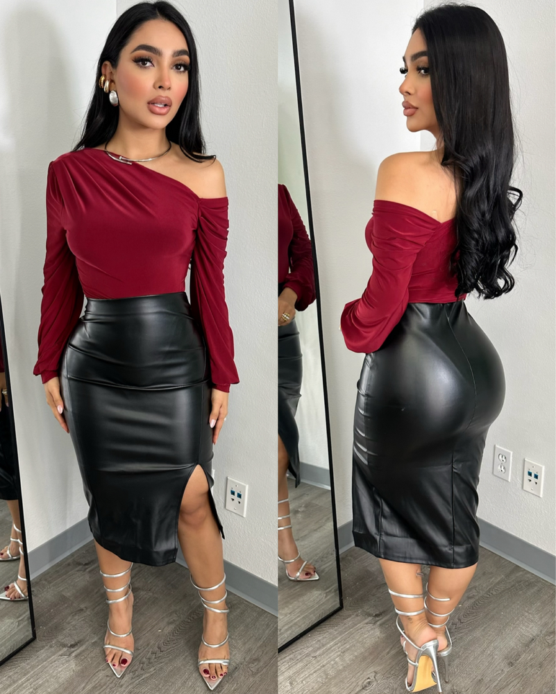 Edell Burgundy Bodysuit