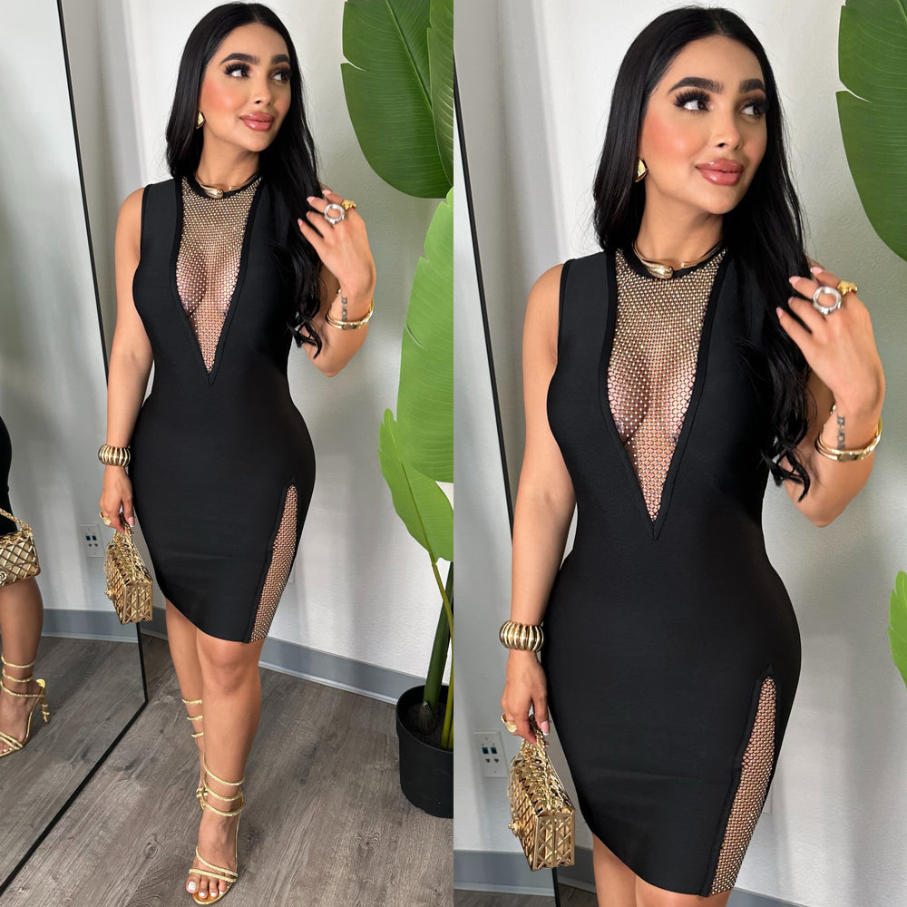 Nina Black Bandage Dress