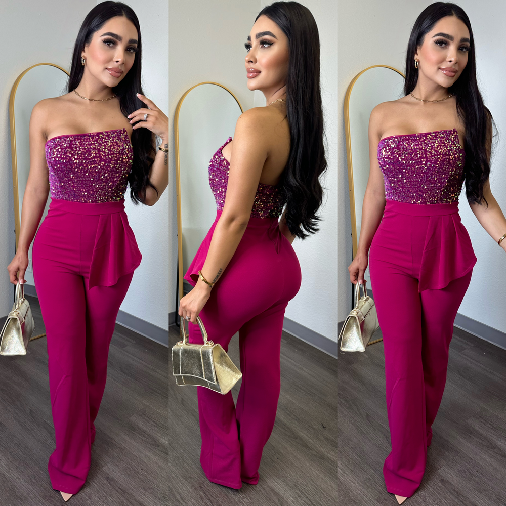 Lidia Sequin Couture Jumpsuit