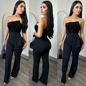 Lidia Sequin Couture Jumpsuit