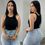 Lux Basic Black Crop Top