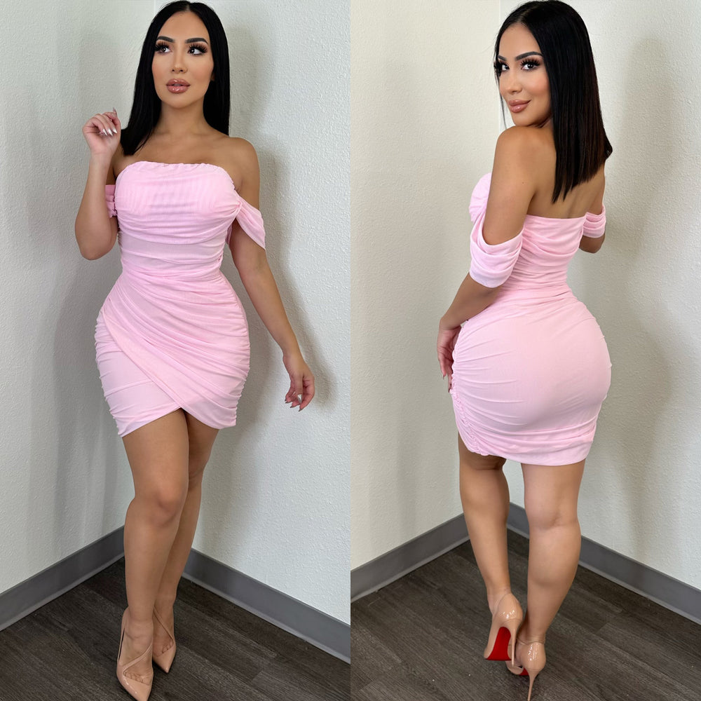 Lavish Pink Mesh Dress