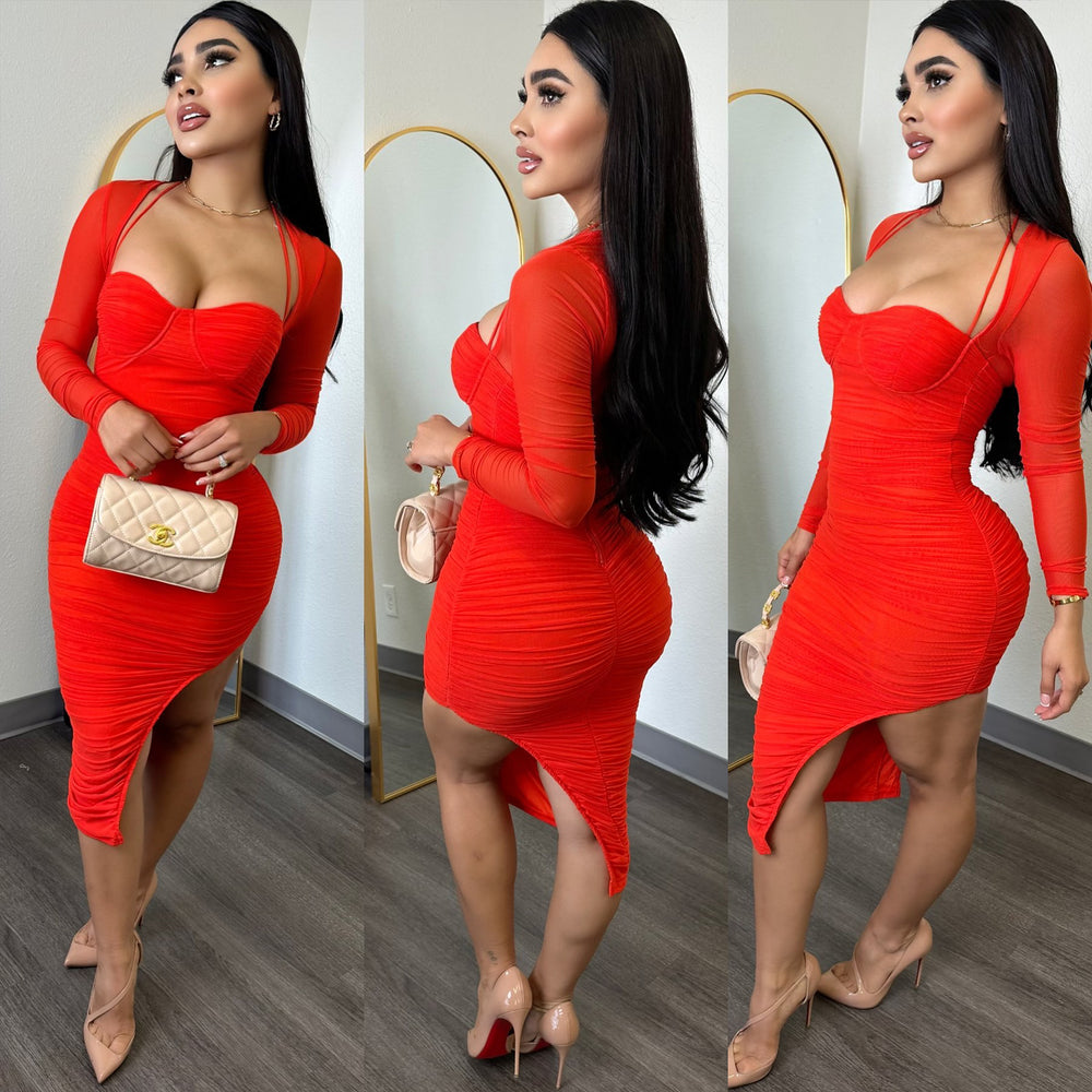 Amore Midi Ruched Dress