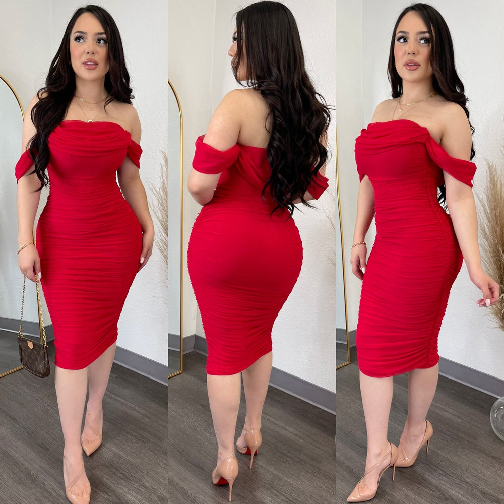Roxetta (Red) Midi Dress
