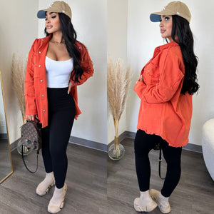 Ulyssa Rust Oversized Jacket