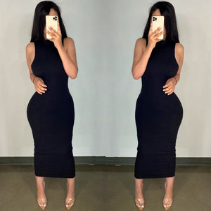 Marian  (Black) Midi Dress