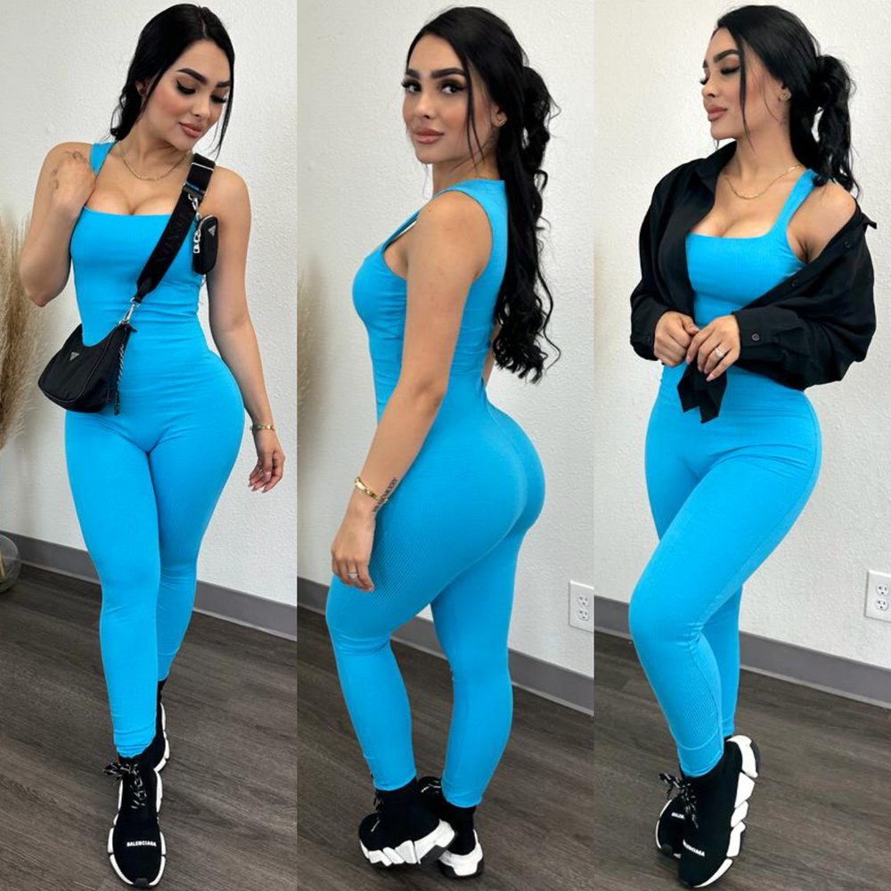 
            
                Load image into Gallery viewer, Hourglass Figure Blue Jumpsuit
            
        